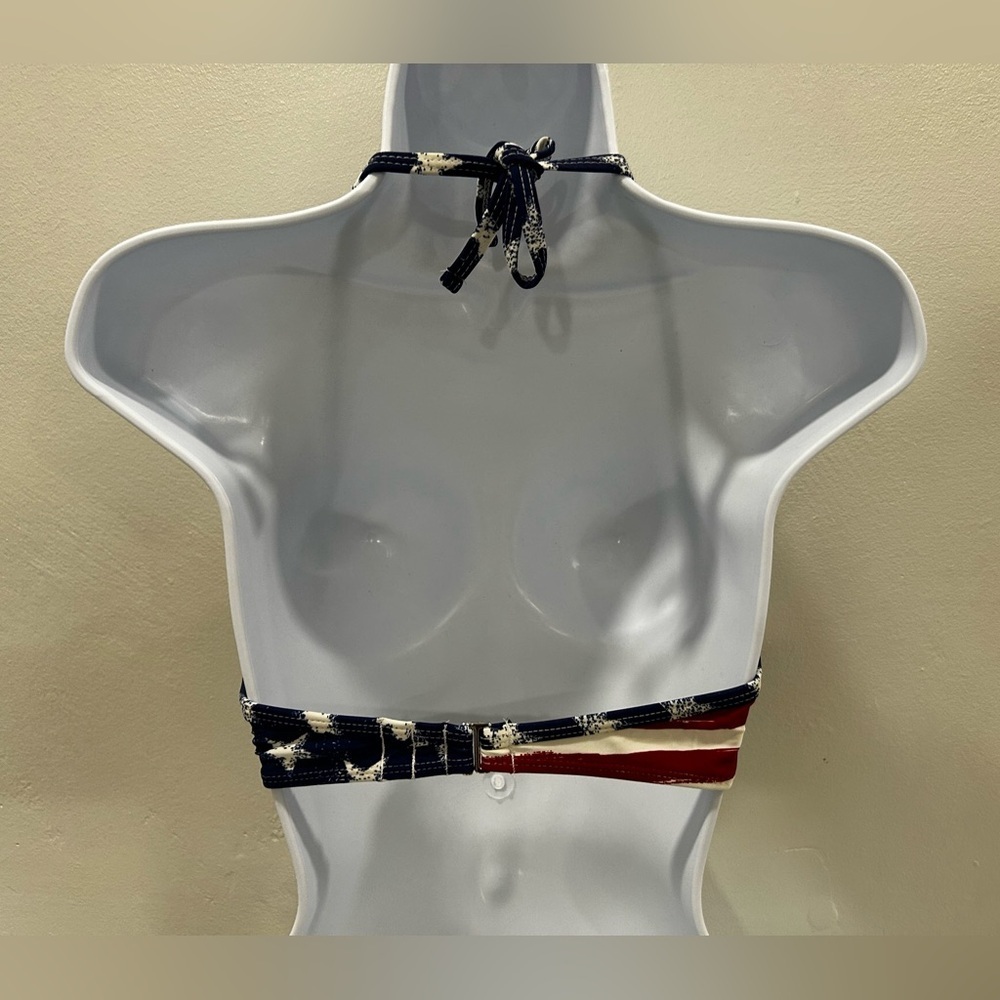 Xhilaration USA Flag Push-Up Halter Bikini Top Stars & Stripes Medium - Picture 5 of 6